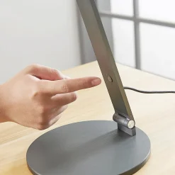 Arbejdsrum/Kontor|Bordlamper ^ Lucande LED-skrivebordslampe Mion, 41 cm, rund, dæmpbar