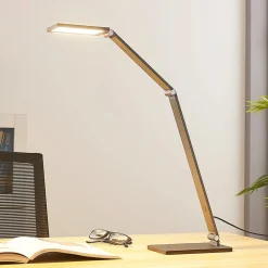 Lucande Arbejdsrum/Kontor|Bordlamper > LED-skrivebordslampe Mion, 41 cm, kantet, dæmpbar