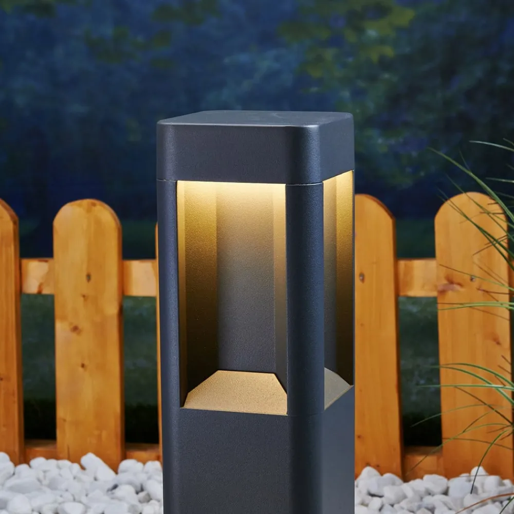 Lucande Sokkellamper > LED-sokkellampe Annika, antracit, metal, 50 cm