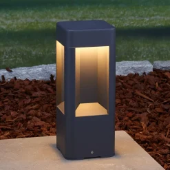 Lucande Terrassebelysning > LED-sokkellampe Annika, antracit, metal, 30 cm