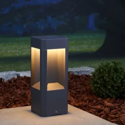 Lucande Terrassebelysning > LED-sokkellampe Annika, antracit, metal, 30 cm