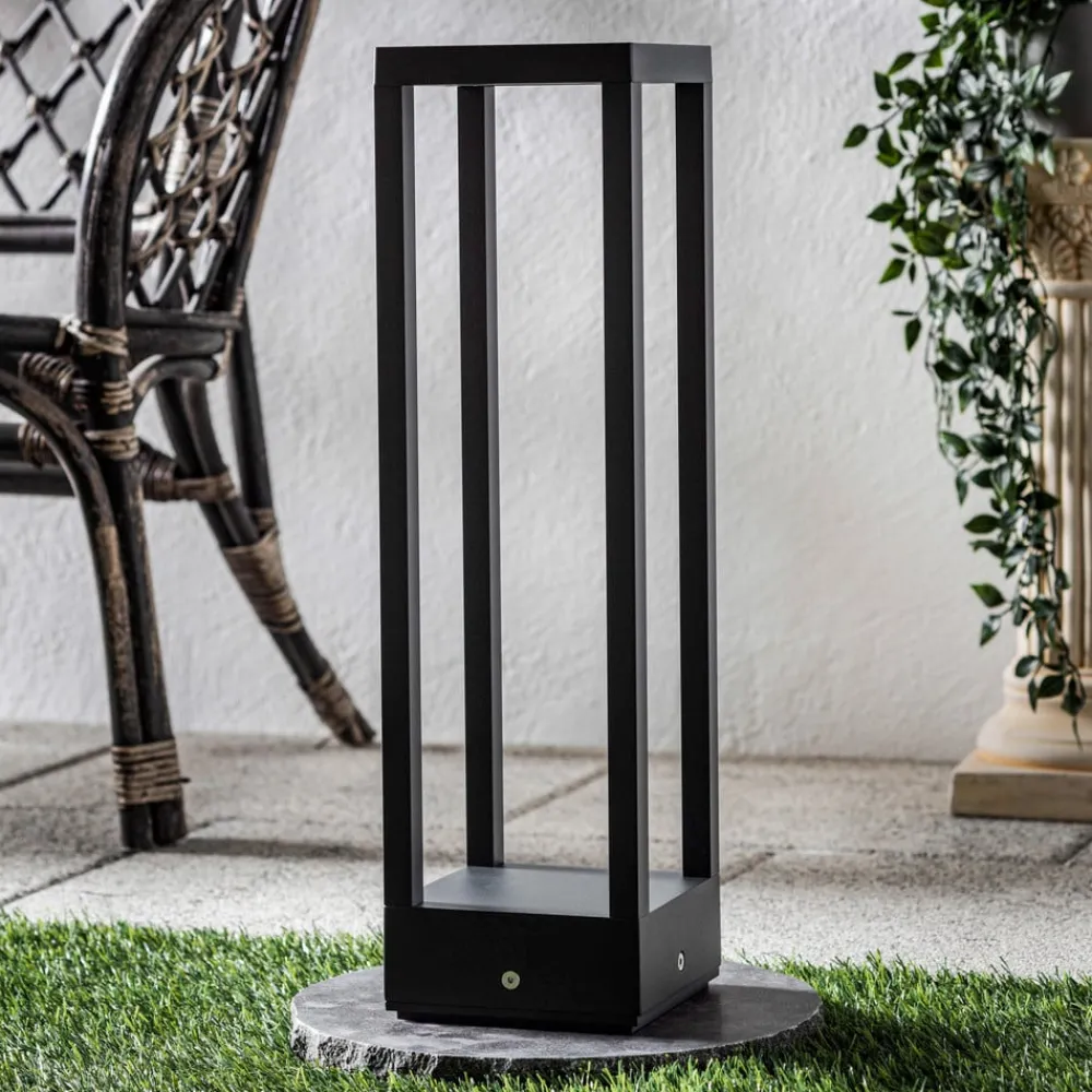Sokkellamper ^ Lucande LED-sokkellampe Carlota, 50 cm, antracit, aluminium