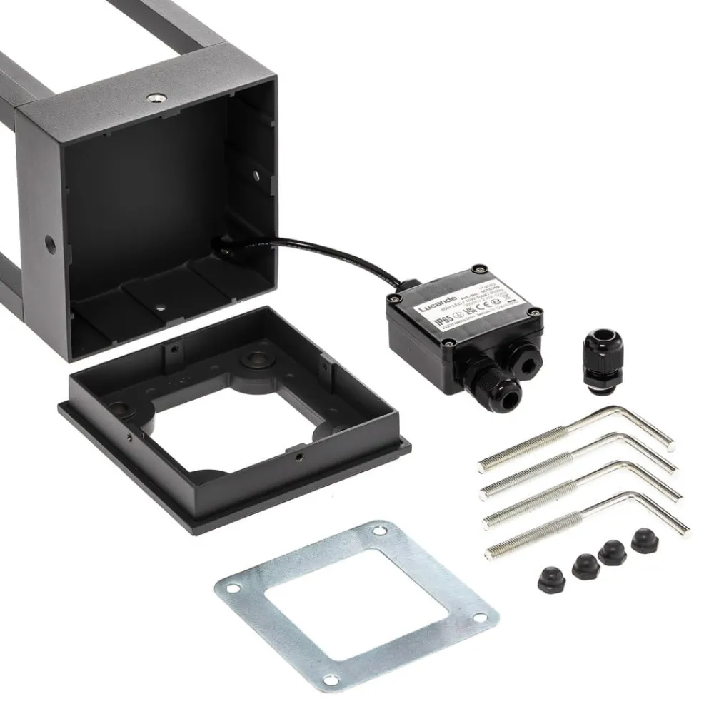 Sokkellamper ^ Lucande LED-sokkellampe Carlota, 50 cm, antracit, aluminium