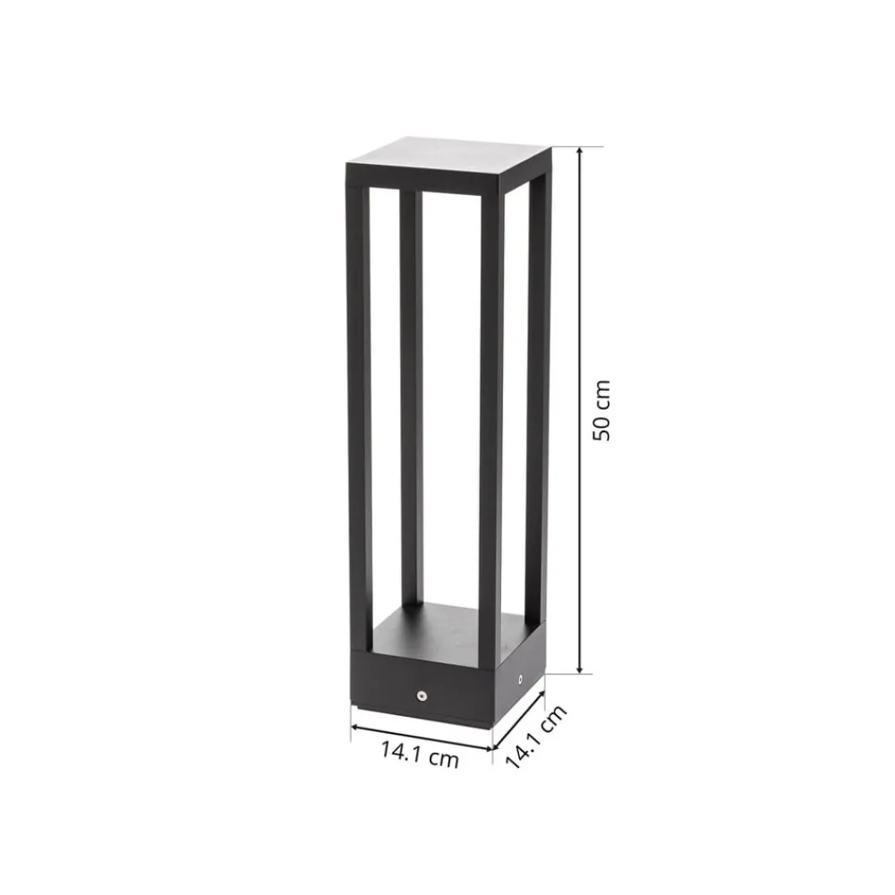 Sokkellamper ^ Lucande LED-sokkellampe Carlota, 50 cm, antracit, aluminium