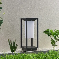 Solcellelamper|Sokkellamper ^ Lucande LED-sokkellampe Eliel, 34 cm, antracit, IP54