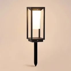 Solcellelamper|Sokkellamper ^ Lucande LED-sokkellampe Eliel, 34 cm, antracit, IP54