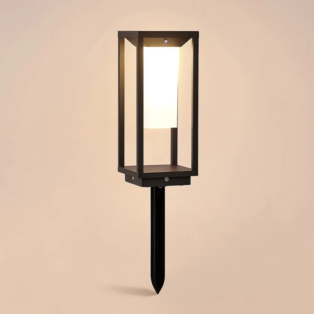 Solcellelamper|Sokkellamper ^ Lucande LED-sokkellampe Eliel, 34 cm, antracit, IP54