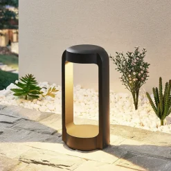 Terrassebelysning|Sokkellamper ^ Lucande LED-sokkellampe Habsa, 30 cm, antracit, metal