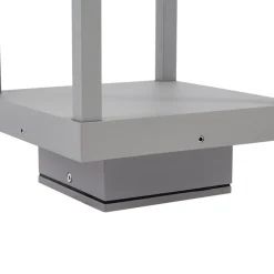 Lucande Sokkellamper > LED-sokkellampe Lealan, grå, metal, 23 cm, IP54