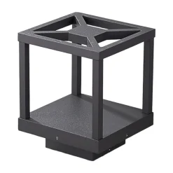 Lucande Terrassebelysning > LED-sokkellampe Lealan, sort, metal, 23 cm, IP54