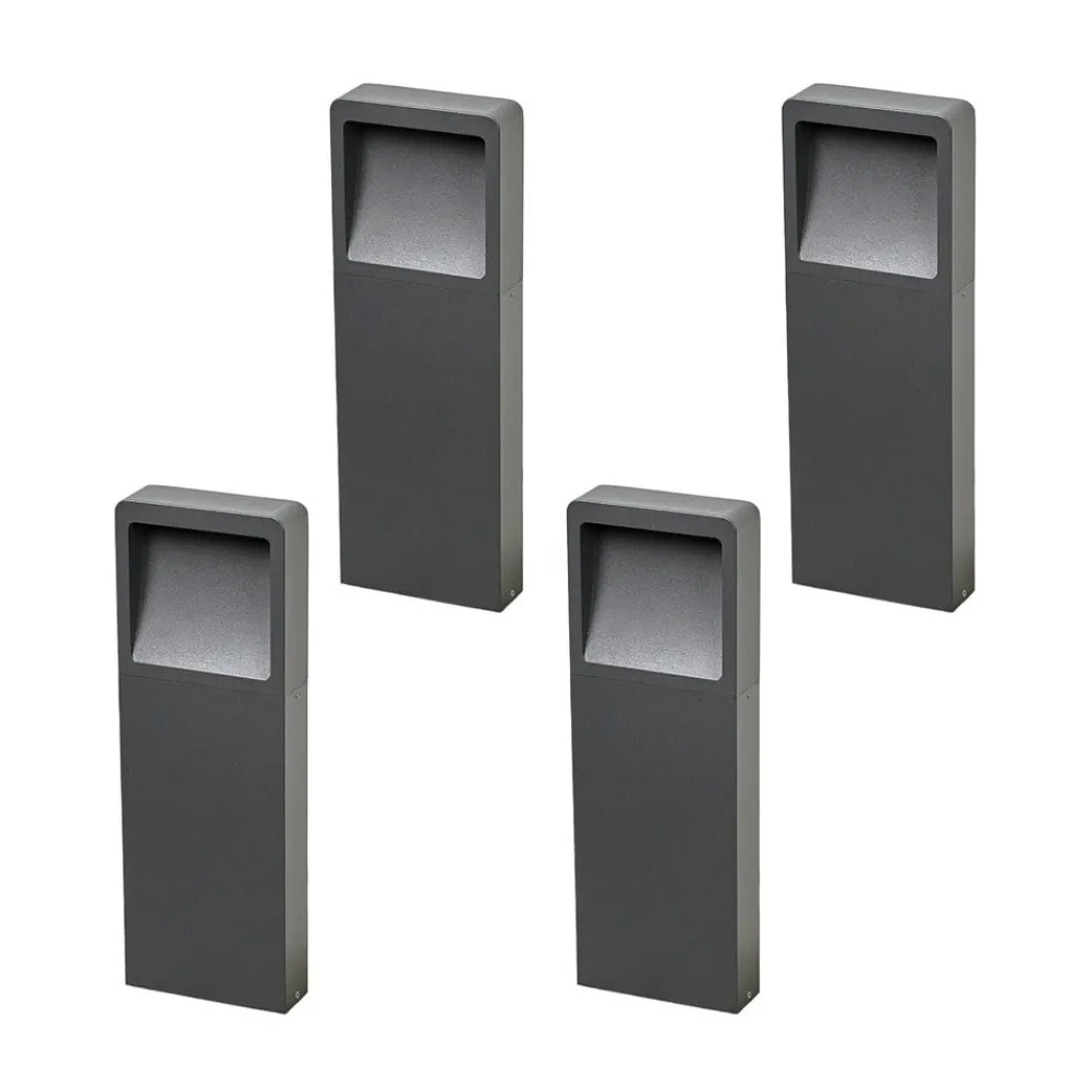 Sokkellamper ^ Lucande LED-sokkellampe Leya, 4 stk, 35cm, antracit, IP54