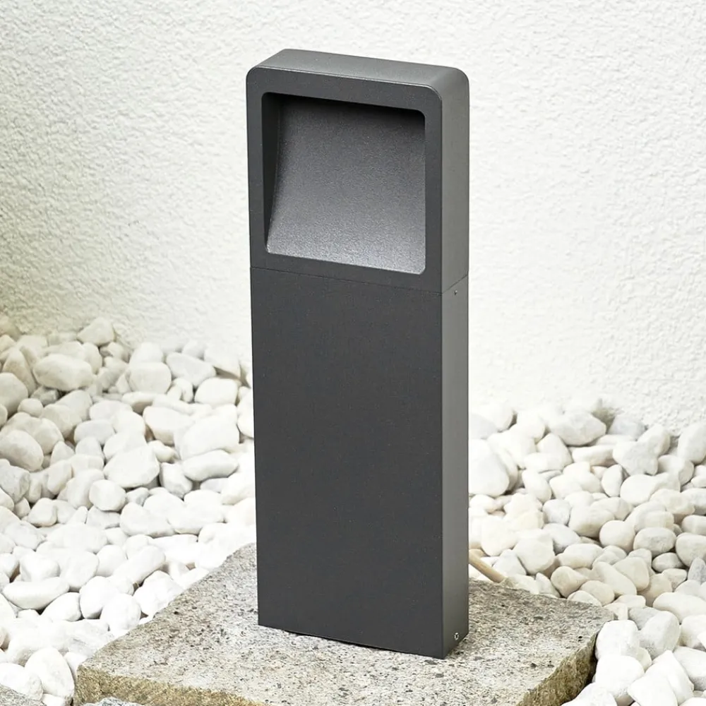 Sokkellamper ^ Lucande LED-sokkellampe Leya, 4 stk, 35cm, antracit, IP54