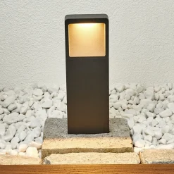 Terrassebelysning|Sokkellamper ^ Lucande LED-sokkellampe Leya, 35 cm, antracit, metal, IP54