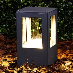 Lucande Terrassebelysning > LED-sokkellampe Nicola, 20 cm, antracit, IP54