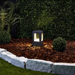 Lucande Terrassebelysning > LED-sokkellampe Nicola, 20 cm, antracit, IP54