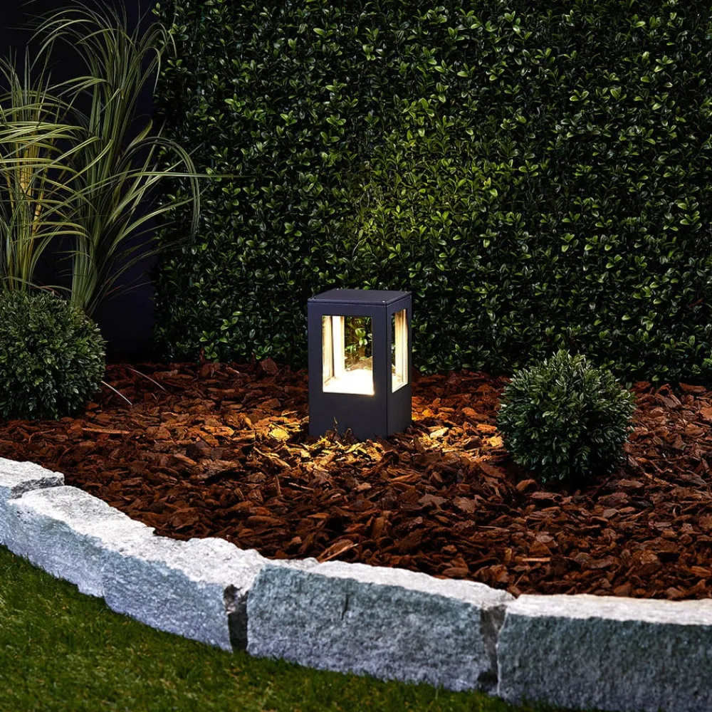 Lucande Terrassebelysning > LED-sokkellampe Nicola, 20 cm, antracit, IP54