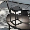 Solcellelamper ^ Lucande LED-solcellebordlampe Tilena, kantet, sort, dæmpbar