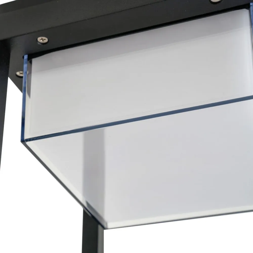 Solcellelamper ^ Lucande LED-solcellebordlampe Tilena, kantet, sort, dæmpbar