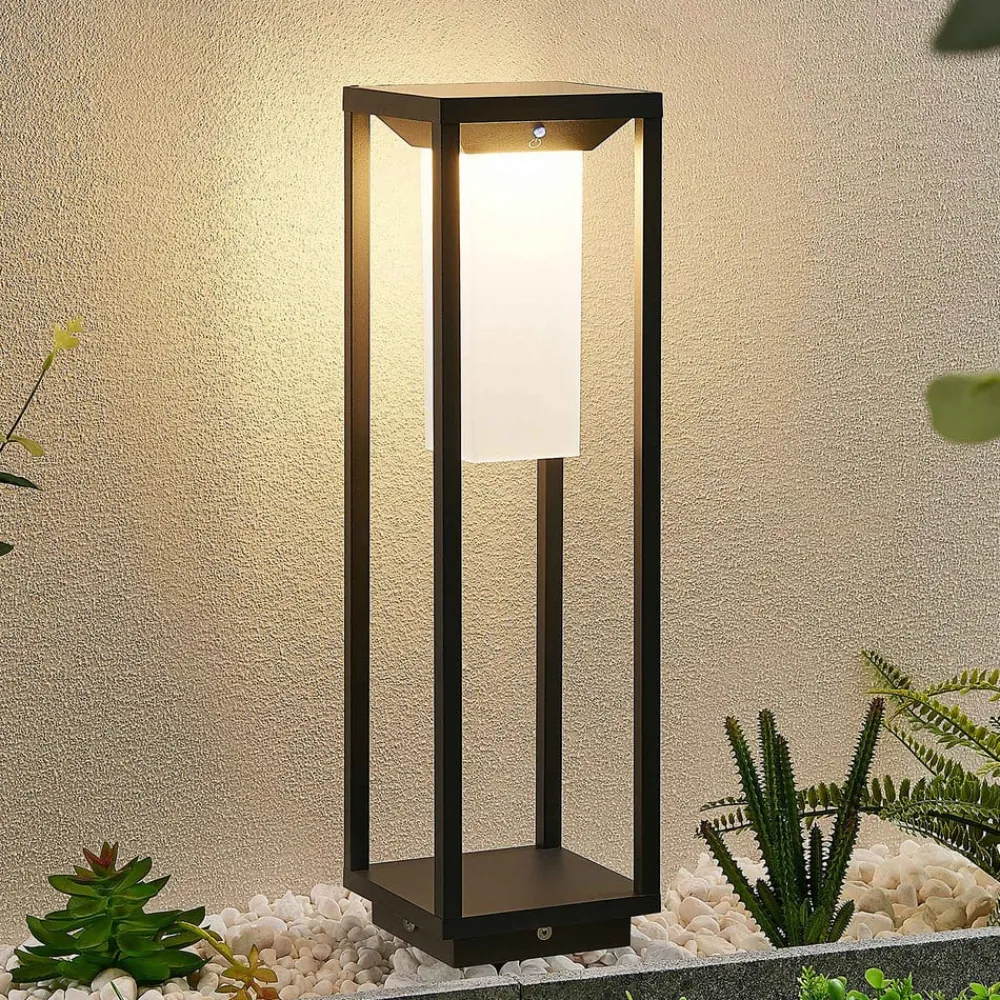 Lucande Solcellelamper|Terrassebelysning > LED-solcellelampe Eliel, højde 50 cm, sort