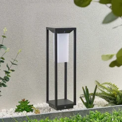 Lucande Solcellelamper|Terrassebelysning > LED-solcellelampe Eliel, højde 50 cm, sort