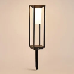 Lucande Solcellelamper|Terrassebelysning > LED-solcellelampe Eliel, højde 50 cm, sort