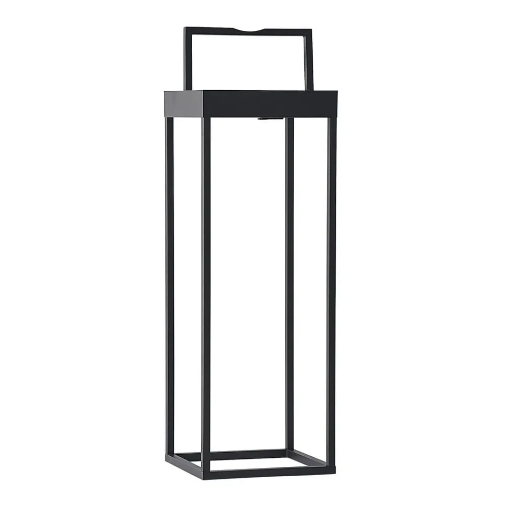 Lucande Dekorationsbelysning|Solcellelamper > LED-solcellelampe Lynzy, 58 cm, sort, metal, IP65