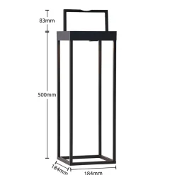 Lucande Dekorationsbelysning|Solcellelamper > LED-solcellelampe Lynzy, 58 cm, sort, metal, IP65