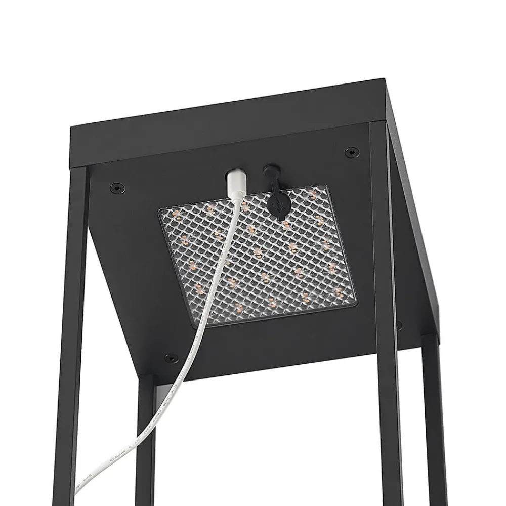 Lucande Dekorationsbelysning|Solcellelamper > LED-solcellelampe Lynzy, 58 cm, sort, metal, IP65