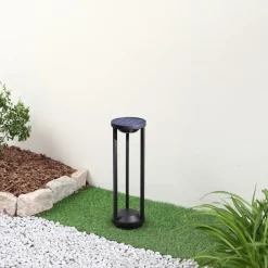 Lucande Solcelle Lampe Med Sensor|Solcellelamper > LED-solcellelampe Nilea, Ø 16 cm, sort, sensor