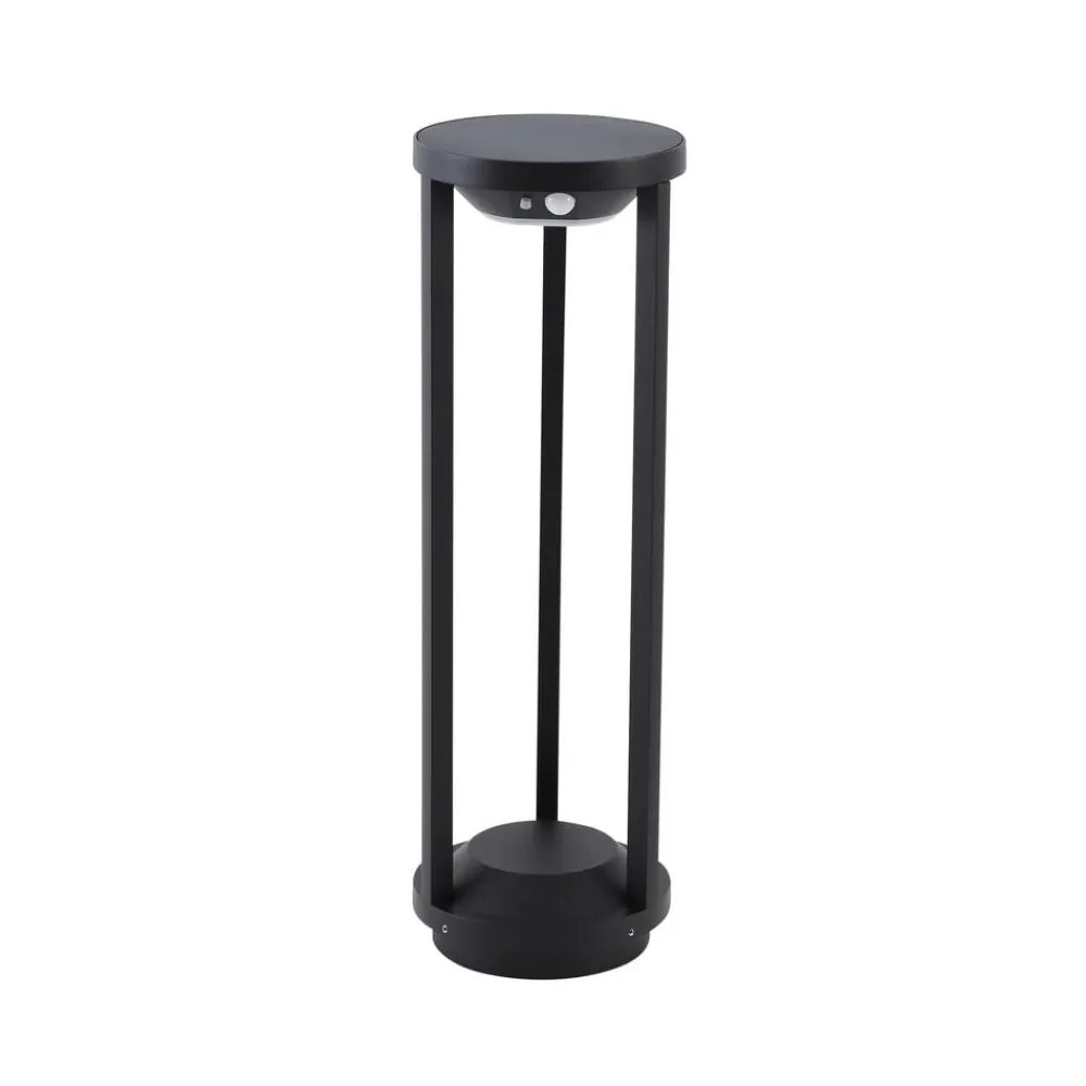 Lucande Solcelle Lampe Med Sensor|Solcellelamper > LED-solcellelampe Nilea, Ø 16 cm, sort, sensor