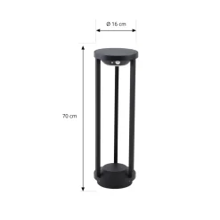 Lucande Solcelle Lampe Med Sensor|Solcellelamper > LED-solcellelampe Nilea, Ø 16 cm, sort, sensor