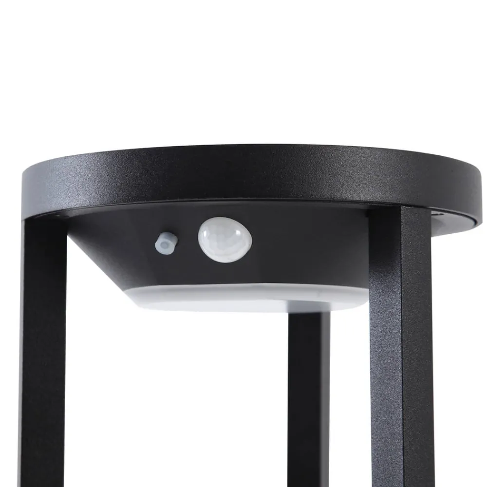 Lucande Solcelle Lampe Med Sensor|Solcellelamper > LED-solcellelampe Nilea, Ø 16 cm, sort, sensor