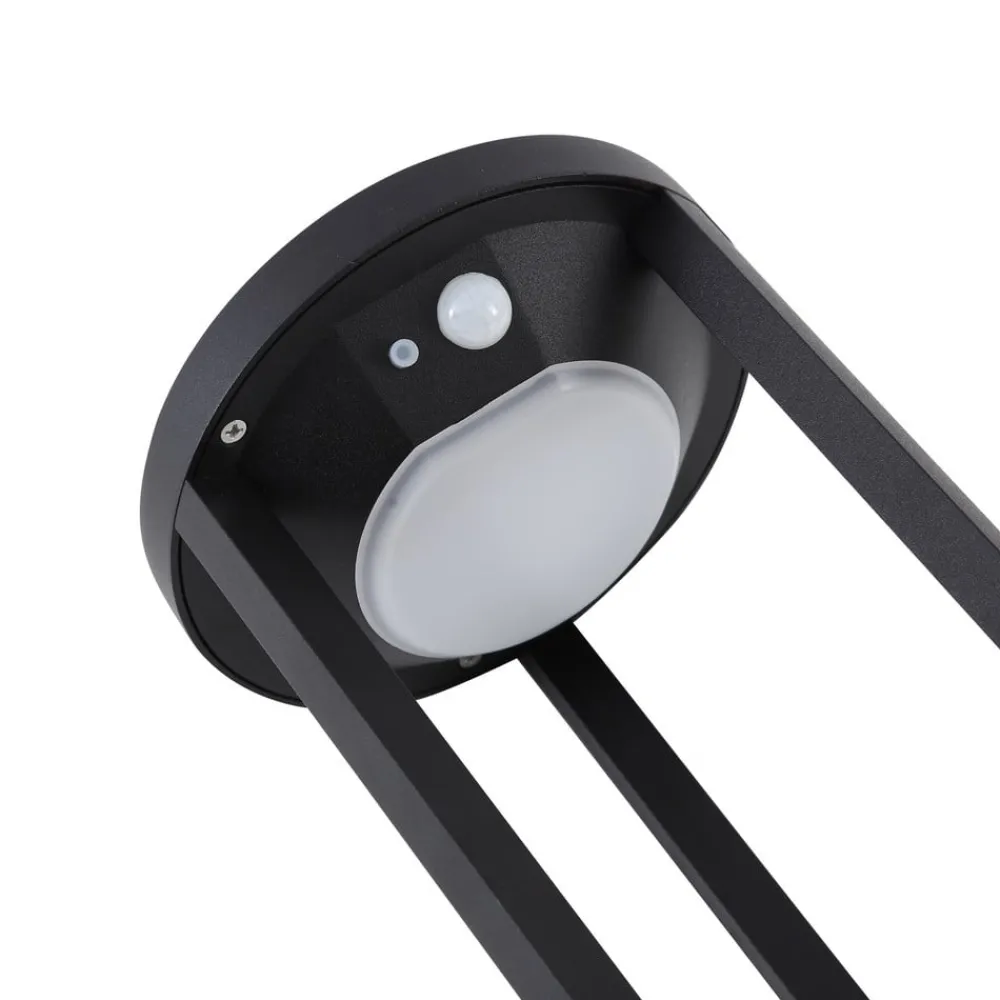 Lucande Solcelle Lampe Med Sensor|Solcellelamper > LED-solcellelampe Nilea, Ø 16 cm, sort, sensor