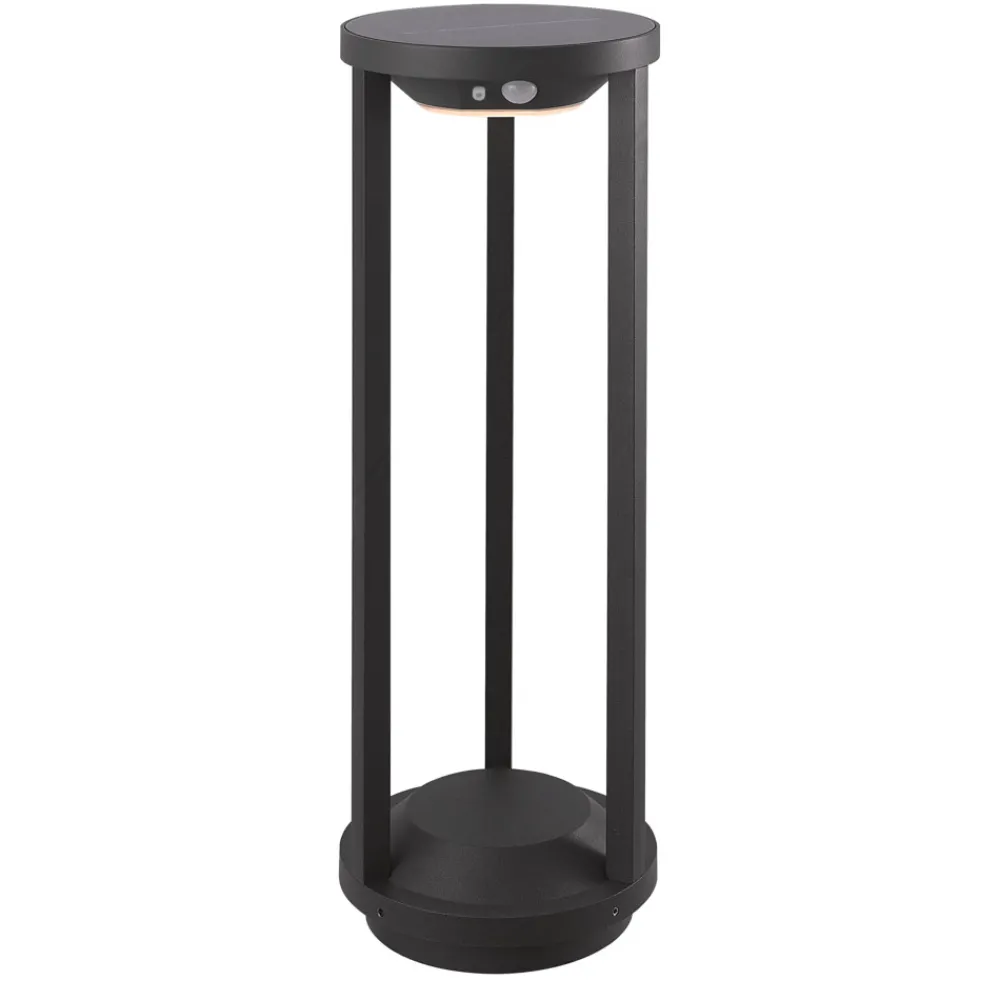 Lucande Solcelle Lampe Med Sensor|Solcellelamper > LED-solcellelampe Nilea, Ø 16 cm, sort, sensor