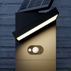 Solcelle Lampe Med Sensor|Gadebelysning Med Sensor ^ Lucande LED-solcellelampe Silvan, 60 cm, sensor, antracit