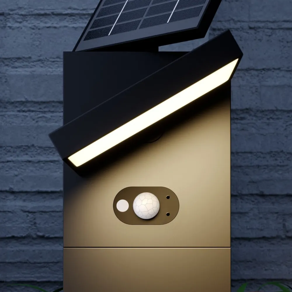 Solcelle Lampe Med Sensor|Gadebelysning Med Sensor ^ Lucande LED-solcellelampe Silvan, 60 cm, sensor, antracit
