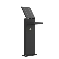 Solcelle Lampe Med Sensor|Gadebelysning Med Sensor ^ Lucande LED-solcellelampe Silvan, 60 cm, sensor, antracit