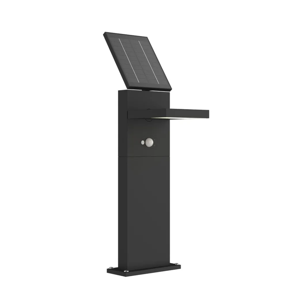 Solcelle Lampe Med Sensor|Gadebelysning Med Sensor ^ Lucande LED-solcellelampe Silvan, 60 cm, sensor, antracit