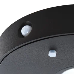 Lucande Solcelle Lampe Med Sensor|Væglampe Med Sensor > LED-solcelle-væglampe Tavon, rund, sort, sensor