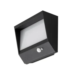 Lucande Solcelle Lampe Med Sensor|Væglamper > LED-solcellevægslampe Dava, 14 cm høj, aluminium, sensor