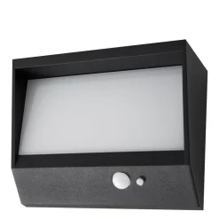 Lucande Solcelle Lampe Med Sensor|Væglamper > LED-solcellevægslampe Dava, 14 cm høj, aluminium, sensor
