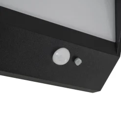 Lucande Solcelle Lampe Med Sensor|Væglamper > LED-solcellevægslampe Dava, 14 cm høj, aluminium, sensor
