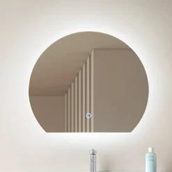 Lucande Møbel Og Interiør > LED-spejl Celestiel, halvcirkelformet, CCT, Ø 50 cm