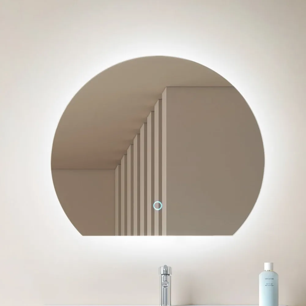 Lucande Møbel Og Interiør > LED-spejl Celestiel, halvcirkelformet, CCT, Ø 50 cm