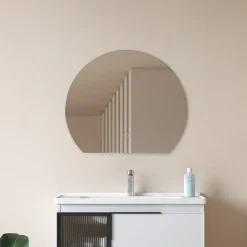 Lucande Møbel Og Interiør > LED-spejl Celestiel, halvcirkelformet, CCT, Ø 50 cm