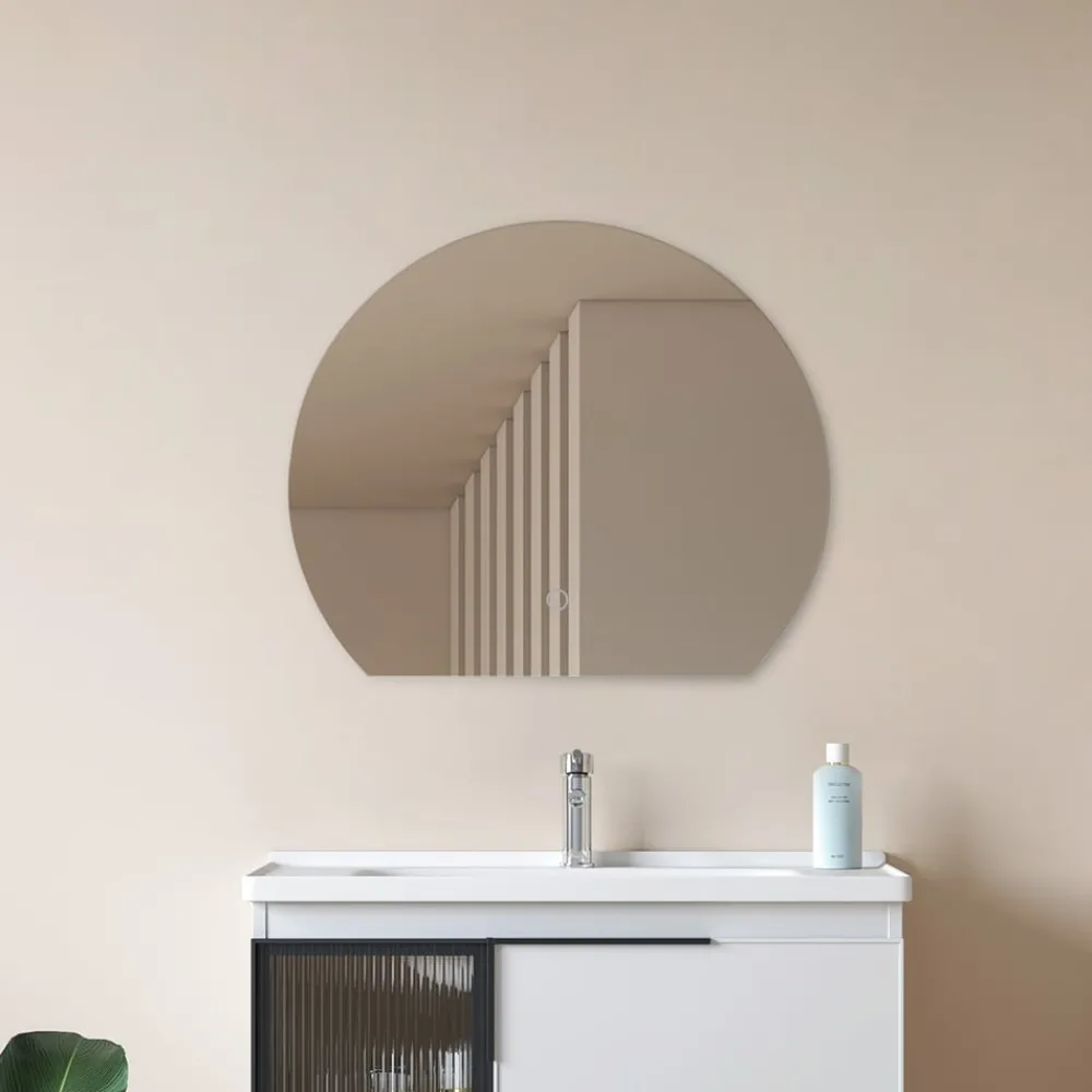 Lucande Møbel Og Interiør > LED-spejl Celestiel, halvcirkelformet, CCT, Ø 50 cm