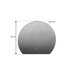Lucande Møbel Og Interiør > LED-spejl Celestiel, halvcirkelformet, CCT, Ø 50 cm
