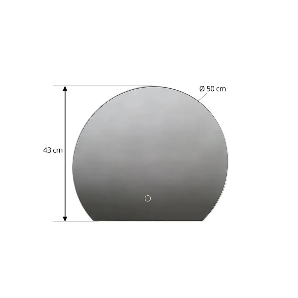 Lucande Møbel Og Interiør > LED-spejl Celestiel, halvcirkelformet, CCT, Ø 50 cm