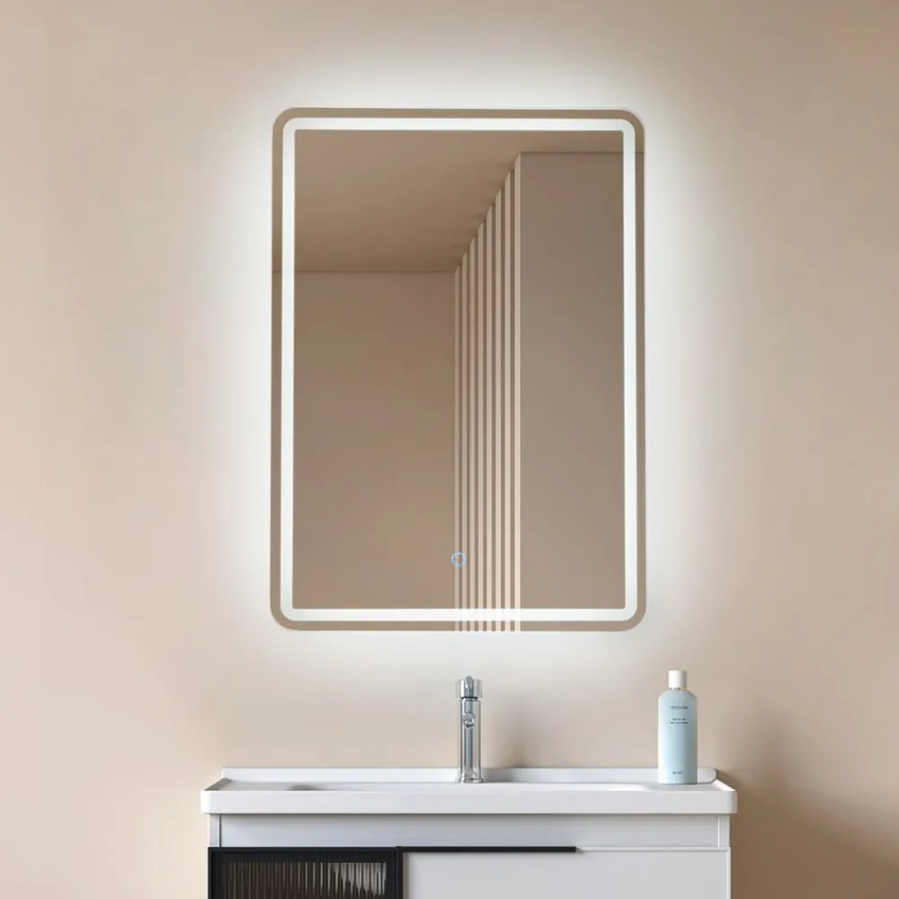 Lucande Møbel Og Interiør > LED-spejl Celestiel, kantet, opvarmelig, CCT, 70 cm
