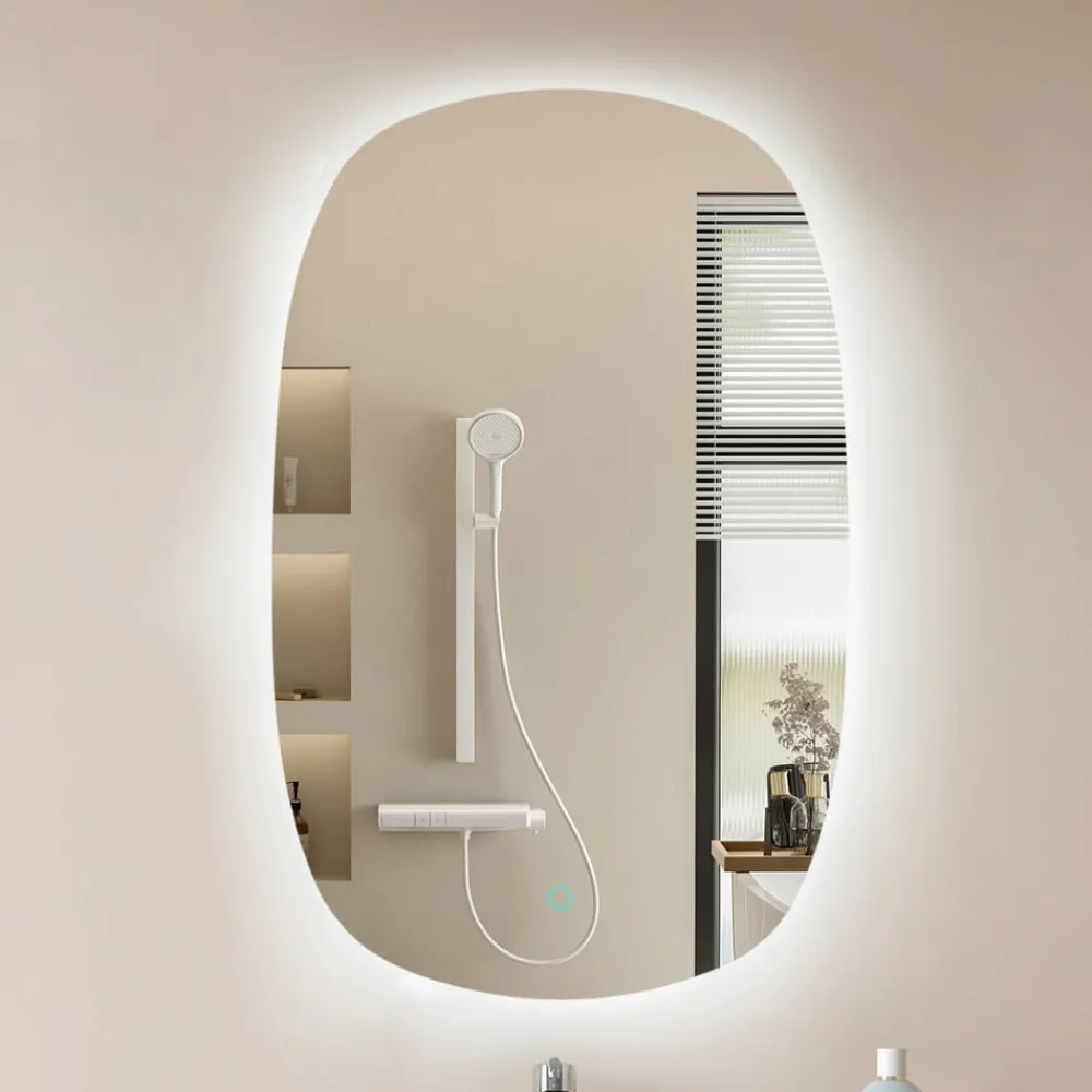 Lucande Møbel Og Interiør > LED-spejl Celestiel, oval, opvarmbar, CCT, 80 cm